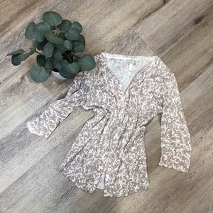 Nordstrom Susina Leopard Print Cropped Sleeve Sweater